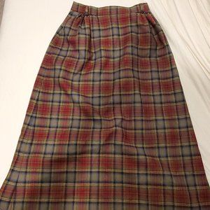 Vintage Plaid Pencil Skirt